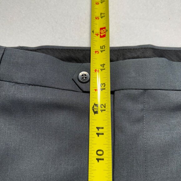 Savane Men's Comfort Waist Straight Pleated Rolled Cuff Charcoal Pants 46x30 NWT - Picture 10 of 13